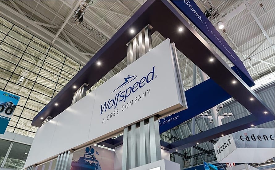 Wolfspeed trade show booth header