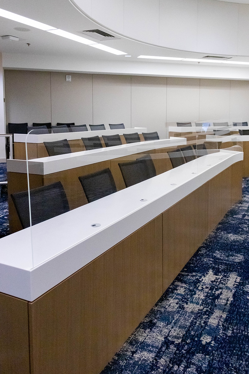 Protective Acrylic barriers for large conference room
